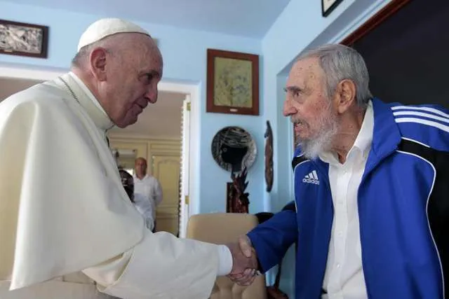 Pope Francis and Fidel Castro in a private meeting, Sept. 20, 2015. Photo courtesy of Alex Castro.?w=200&h=150