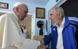 Pope Francis and Fidel Castro in a private meeting, Sept. 20, 2015. Photo courtesy of Alex Castro.
