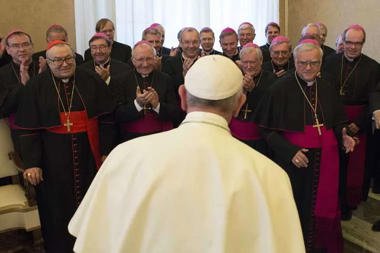 Pope Francis meets with German bishops during their ad limina visit Nov. 20, 2015. ?w=200&h=150