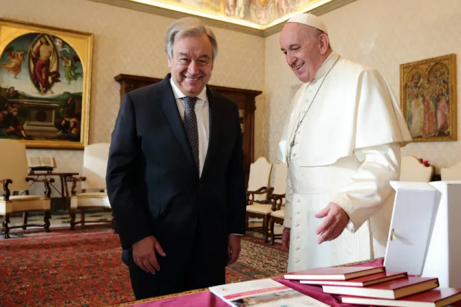 Pope Francis and Guterres Vatican Pool