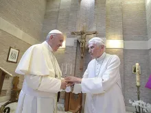 Pope Francis and Pope Emeritus Benedict XVI.  