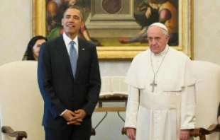 Pope Francis and U.S. President Barack Obama during a meeting in the Vatican, March 27, 2014.   ANSA / L'OSSERVATORE ROMANO