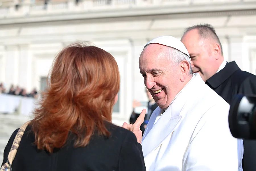Pope Francis and a woman at the general audience in St. Peter's Square, Feb. 10, 2016. ?w=200&h=150