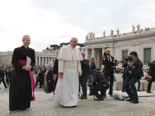 Pope Francis arrives at St. Peter's Square for the General Audience, Sept. 30, 2015. 