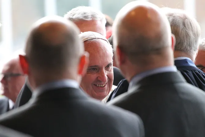 Pope Francis arrives at the Council of Europe in Strasbourg France on Nov 25 2014 Credit Alan Holdren CNA 2 CNA 11 25 14