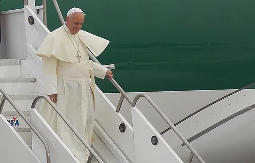 Pope Francis arrives at the airport in Rio on July 22. ?w=200&h=150