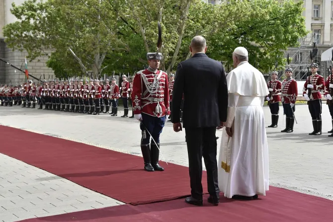 Pope Francis arrives in Bulgaria May 5 2019 Credit Vatican Media