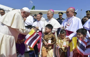 Pope Francis arrives in Thailand Nov. 20, 2019.   Vatican Media.