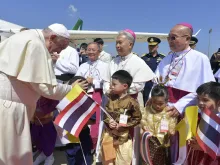 Pope Francis arrives in Thailand Nov. 20, 2019. 