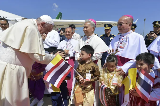 Pope Francis arrives in Thailand Nov 20 2019 Credit Vatican Media