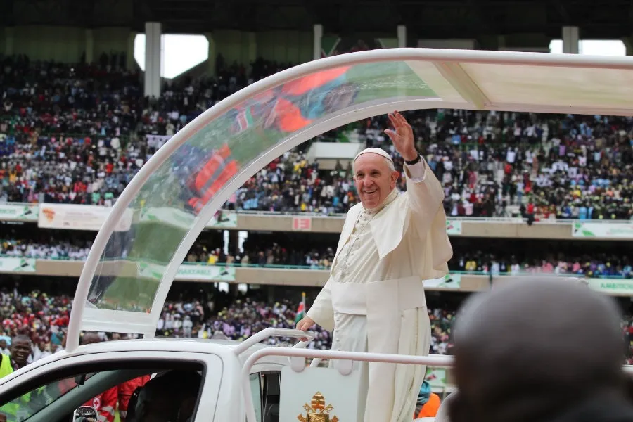Pope Francis arrives to meet with youth at Kasarani stadium in Kenya on Nov. 27, 2015. ?w=200&h=150