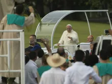 Pope Francis arrives to say Mass in Havana, Sept. 20, 2015. 