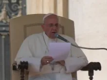 Pope Francis speaks to pilgrims during his General Audience on September 25, 2013 