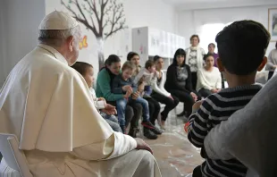 Pope Francis at Leda’s House on March 2, 2018.   Vatican Media.
