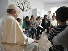 Pope Francis at Leda’s House on March 2, 2018. 