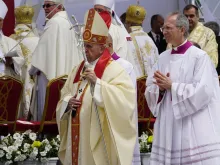 Pope Francis at Mass in Skopje, North Macedonia May 7, 2019. 