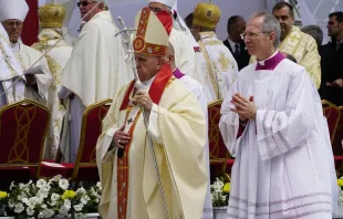 Pope Francis at Mass in Skopje, North Macedonia May 7, 2019.   Andrea Gagliarducci/CNA.