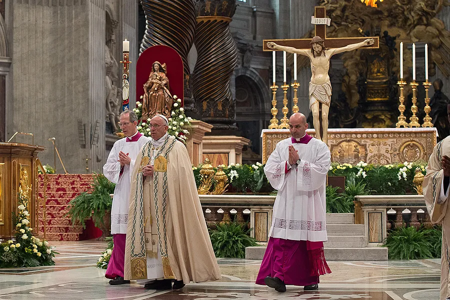 Pope Francis at St. Peter's Basilica for the convocation of the Jubilee Year of Mercy, April 11, 2015. ?w=200&h=150