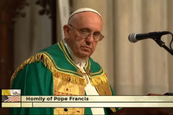 Pope Francis at Vespers in St Patricks Cathedral Sept 24 2015 Credit EWTN CNA 9 24 15
