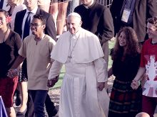 Pope Francis at WYD in Poland, 2016. 