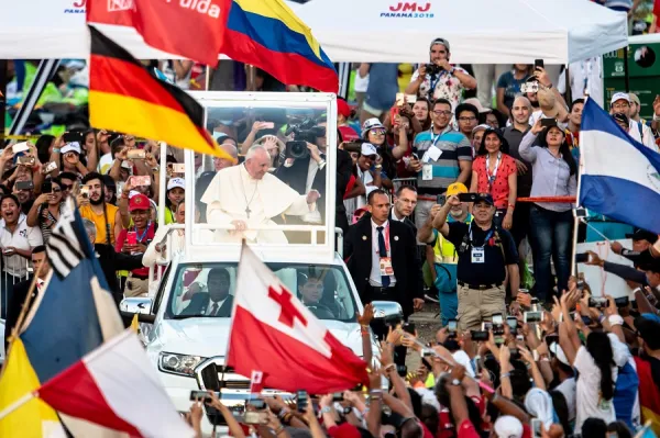 Pope Francis at World Youth Day in Panama Jan. 26, 2019. Daniel Ibanez/CNA.