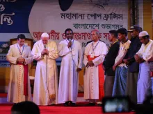 Pope Francis at a Dec. 1 meeting with interreligious leaders in Bangladesh. 