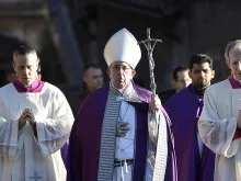 Pope Francis at the Church of St. Anselm on Ash Wednesday, March 1, 2017.