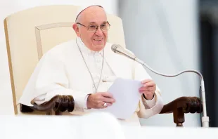 Pope Francis at the General Audience Nov. 15, 2017.   Daniel Ibáñez/CNA.