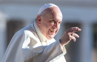 Pope Francis at the General Audience in St. Peter's Square, Oct. 16, 2019.   Daniel Ibanez/CNA.