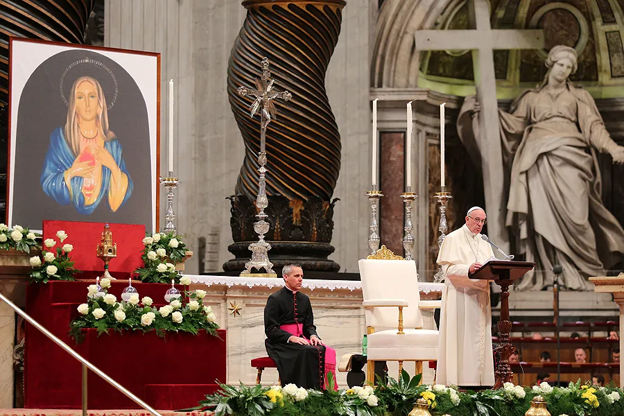 Pope Francis speaks at the 'Dry the Eyes' prayer vigil in St. Peter's Basilica, May 5, 2016. ?w=200&h=150