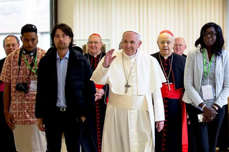 Pope Francis at the Vatican's pre-synodal youth meeting in March 2018. ?w=200&h=150