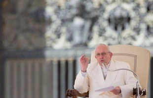 Pope Francis at the Wednesday General Audience March 21, 2018.   Daniel Ibáñez/CNA.