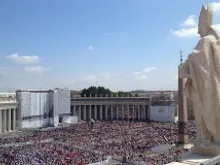 Pope Francis at the Wednesday general audience in St. Peter's Square on June 5, 2013. 