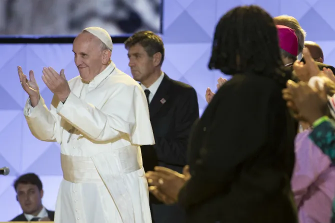 Pope Francis at the World Meeting of Families Sept 26 2015 LOR CNA