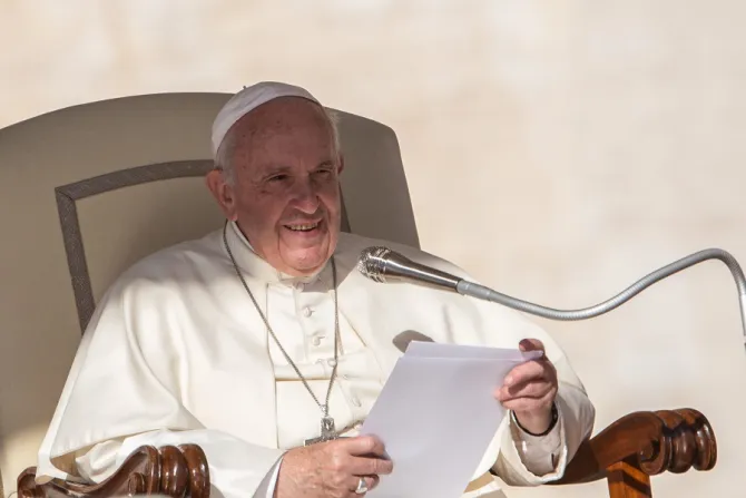 Pope Francis at the general audience Oct 9 2019 Credit Daniel Ibez CNA