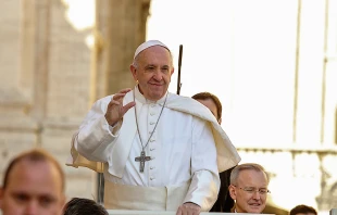 Pope Francis at the general audience in St. Peter's Square, March 29, 2017.   Lucia Ballester/CNA.