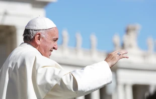 Pope Francis at the general audience in St. Peter's Square, Oct. 12, 2016.   Daniel Ibanez/CNA.