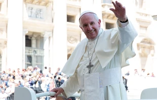 Pope Francis at the General Audience in St Peter's Square, June 21, 2017.   Daniel Ibanez/CNA.