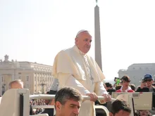 Pope Francis at the general audience in St. Peter's Square on March 30, 2016. 