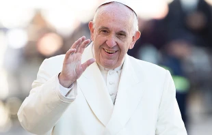 Pope Francis at the general audience in St. Peter's Square on Nov. 8, 2017.   Daniel Ibanez/CNA.