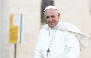Pope Francis at the General Audience in St. Peter's Square, Sept. 27, 2017.   Daniel Ibanez/CNA.