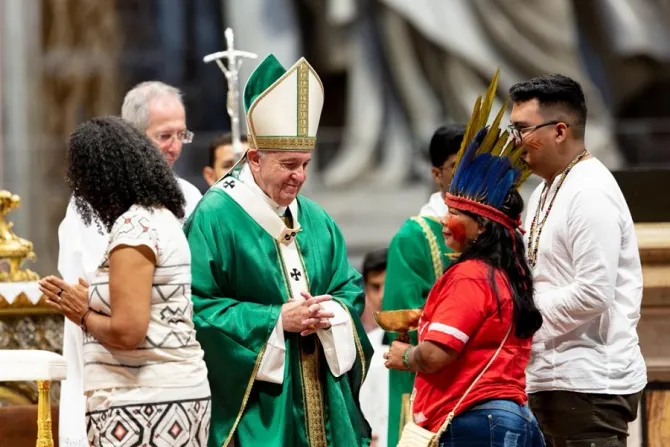 Pope Francis at the opening Mass for the Amazon synod Oct 6 2019 Credit Daniel Ibanez CNA