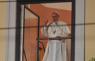 Pope Francis speaks to World Youth Day participants from the balcony of the bishop's palace in Krakow, July 27, 2016.   Mariusz Cygan/World Youth Day Krakow 2016 via Flickr.