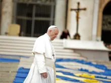 Pope Francis before the leading the Regina Coeli in St. Peter's Square April 30, 201. 