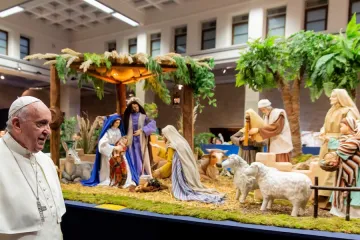 Pope Francis blesses nativity scenes near the Vatican Dec 9 2019 Credit EWTN CNADaniel IbanezVatican Pool 