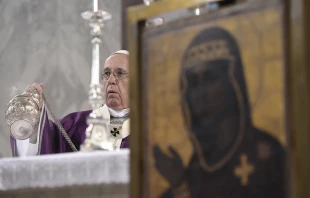 Pope Francis celebrates Ash Wednesday Mass in 2017.   Vatican Media.