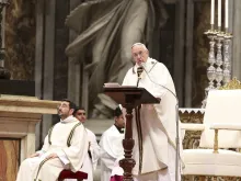 Pope Francis celebrates Chrism Mass in St. Peters Basilica April 13 2017. 