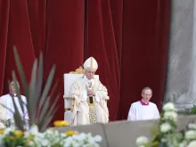 Pope Francis says Mass for Corpus Christi at the Archbasilica of St. John Lateran in Rome, June 24, 2015. 