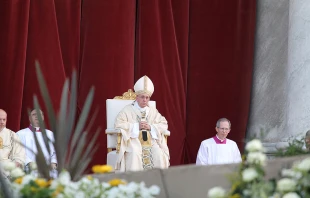 Pope Francis says Mass for Corpus Christi at the Archbasilica of St. John Lateran in Rome, June 24, 2015.   Bohumil Petrik/CNA.