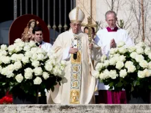 Pope Francis celebrates Easter Mass in St. Peter's Square April 1, 2018. 
